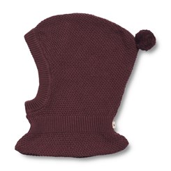 Wheat Pomi knitted balaclava - Aubergine